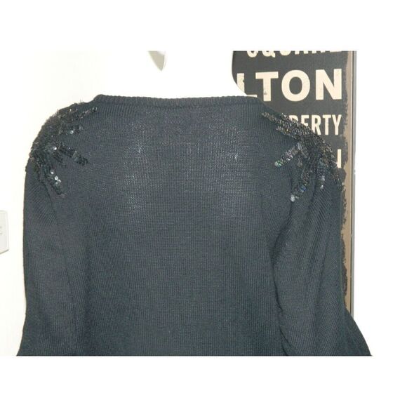 Plain Jane Sweet Baby Jane Vintage Sweater Dress Size Large Iridescent Sequins - Picture 4 of 10